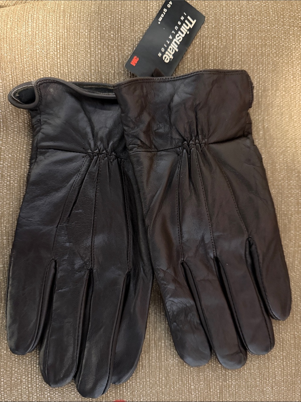 3M Thinsulate Brown Leather Men's Gloves